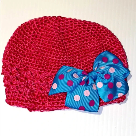 8 BOUTIQUE BOWS NEW GIRLS BABY PINK HAT ONE SIZE - Picture 5 of 9